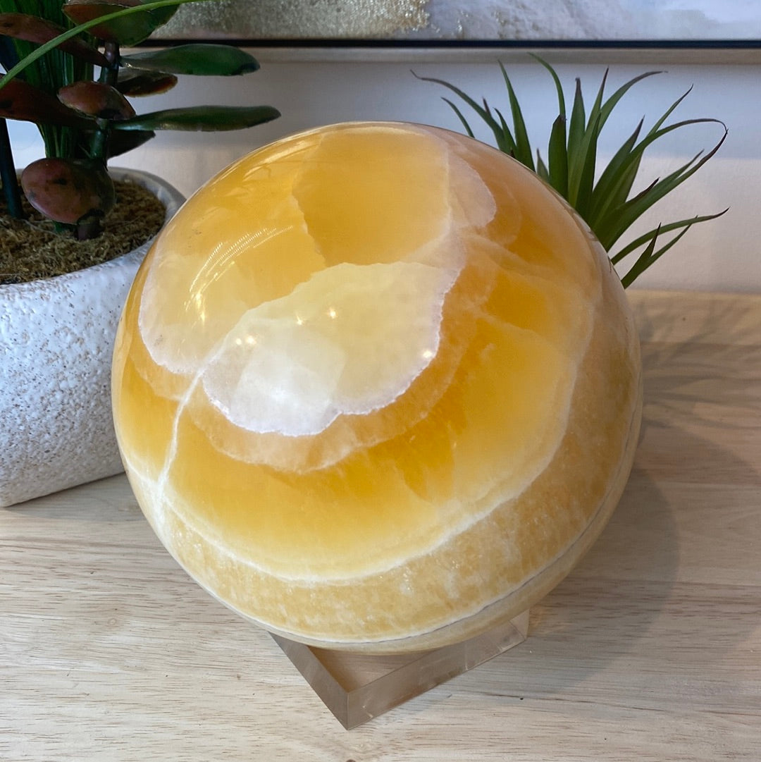 Orange Calcite Sphere 5-6"