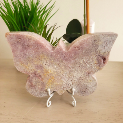 Pink Amethyst Shapes - Star, Moon, Butterfly, Leaf, approximately 6-8"