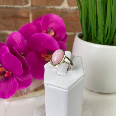 Pink Opal Ring with Sterling Silver Sized Band