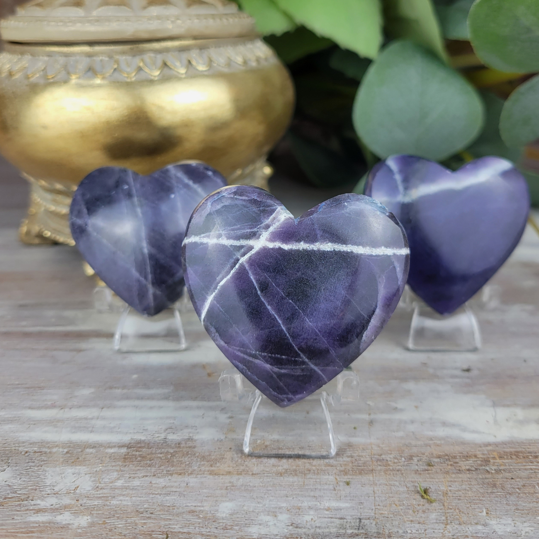 Purple Opal Polished Heart 2"