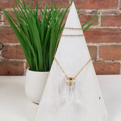 Quartz Point Perfume Bottle Necklace