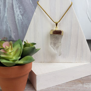 Quartz Point Plated Pendant