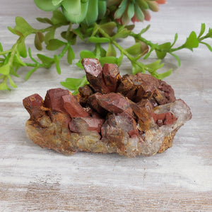 Red Ferruginous Quartz Clusters-Red Feather, Colorado