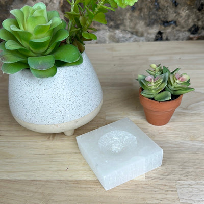 Selenite Sphere Stand 2.5" - Round or Square