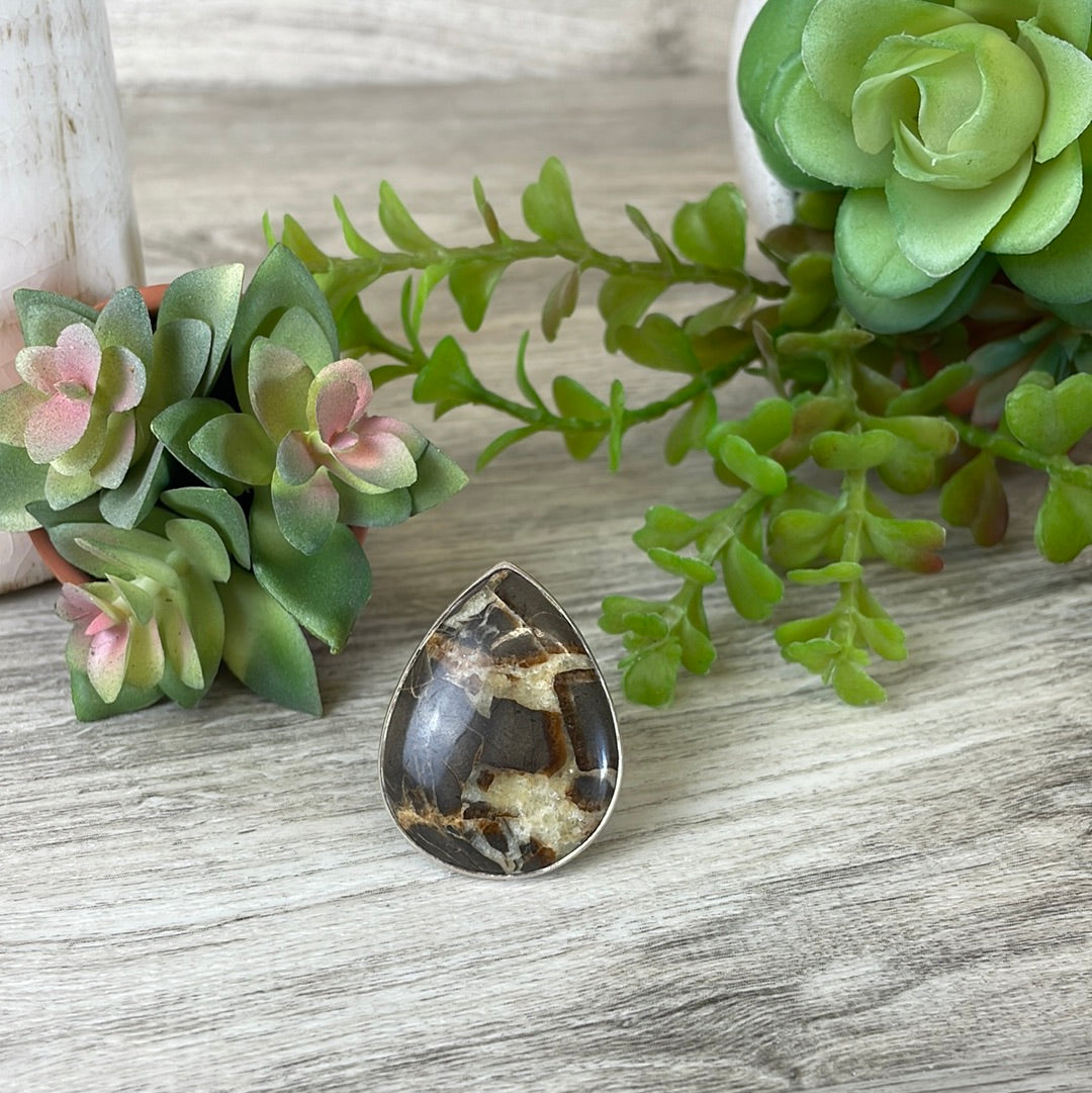 Septarian Ring 1" with Sterling Silver Adjustable Band