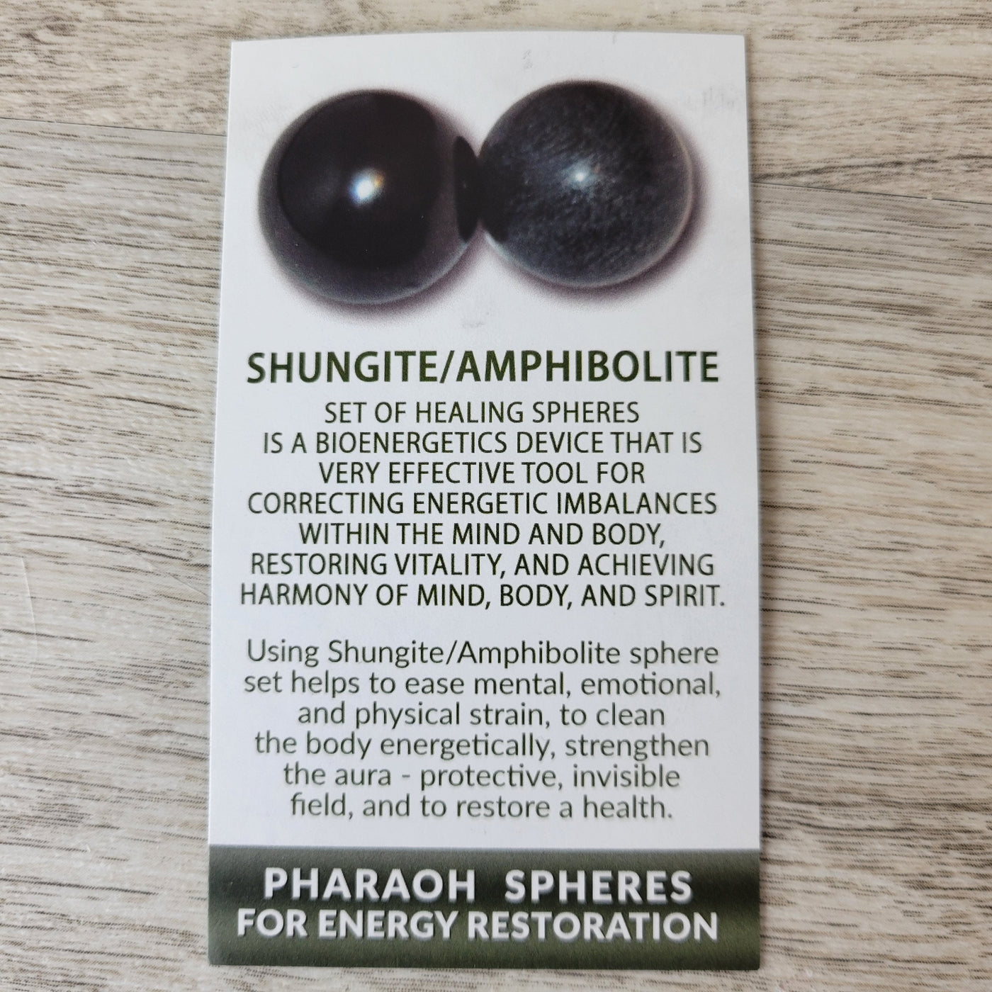 Shungite & Amphibolite Balancing Sphere Set