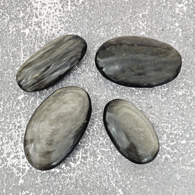Silver Sheen Obsidian Gallet ~2.5"