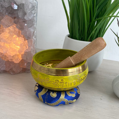 Singing Bowl 3-Inch Painted Brass