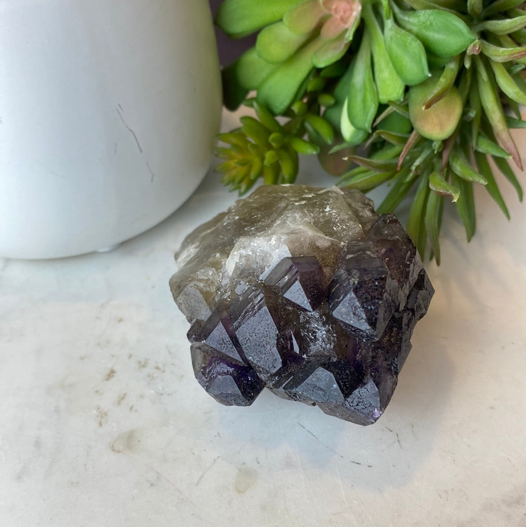 Smoky Citrine with Amethyst 3.75 inch x 2 inch