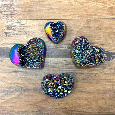 Titanium Quartz Cluster Heart 2-3.49"