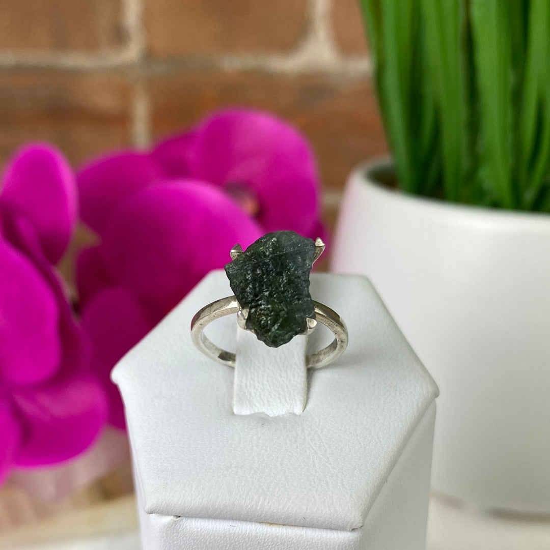 Tourmaline (Pink and Green) Natural Sized Rings with Sterling Silver Prong Setting