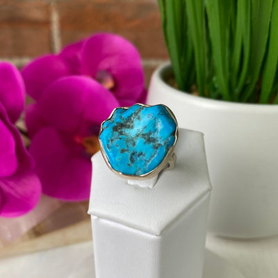 Turquoise (Sleeping Beauty) Sterling Silver Ring- Adjustable