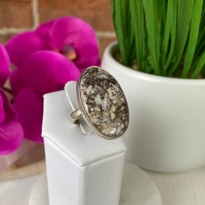 Wild Horse Jasper Ring 1" with Sterling Silver Adjustable Band