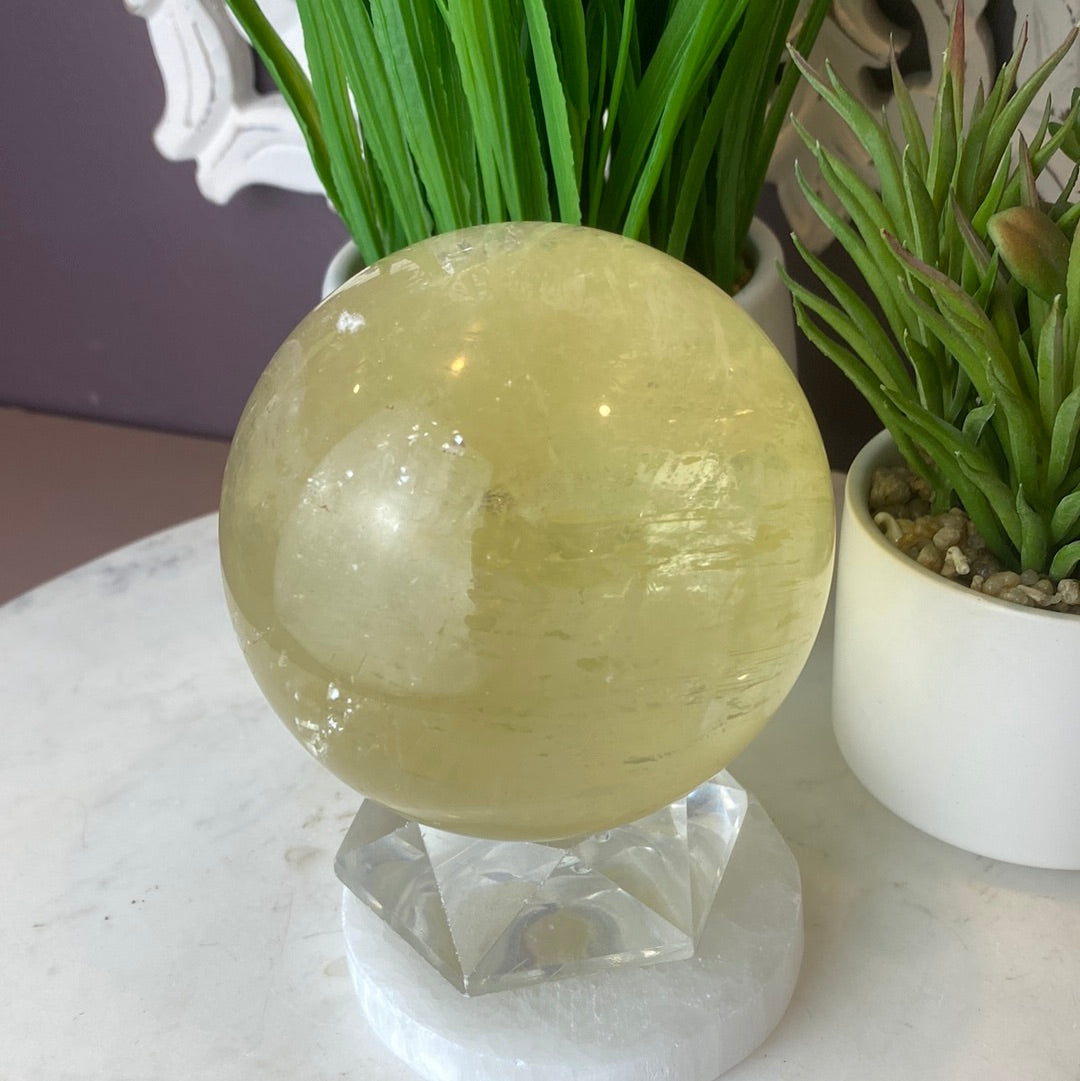 Yellow Calcite Sphere 4”