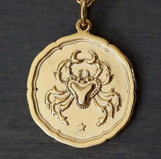 Zodiac Sign Medallion Layered Necklace-Gold